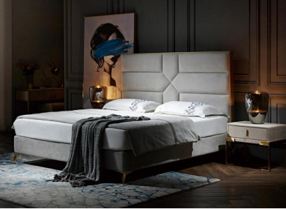 Doppelbett Bett Ehebett Design Luxus Samt Polsterbett Designbett Textil Betten